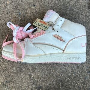 L.A. Gear Women's Cream and Pink Sneakers